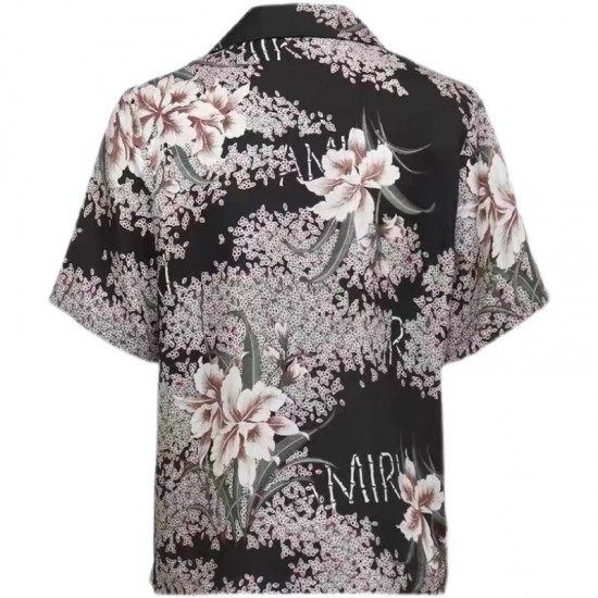 22ss Amiri Flower Silk Shirt Men/Women