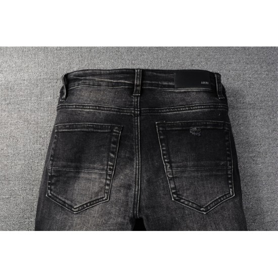 #816 Amiri hole jeans black