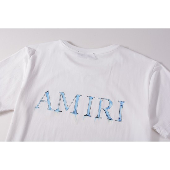 #2249 Amiri 22ss White T-Shirt Blue Logo