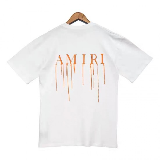 Amiri orange letters tee black white