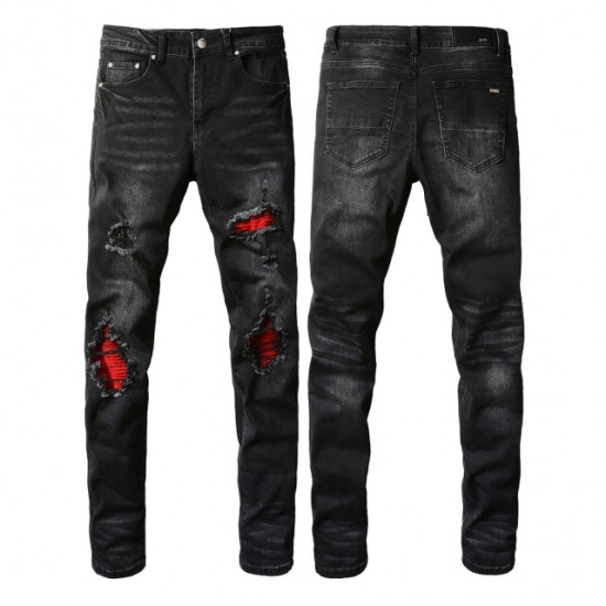 AMIRI Red Hole jeans black