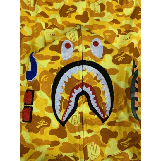 Bape PUBG Yellow Camo Shark Hoodie