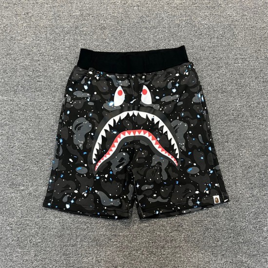 Bape Shark Space Camo Glow in the Dark Shorts Black White