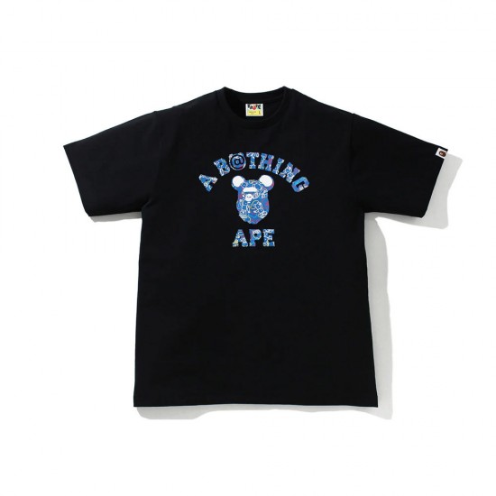 Bape Bear Logo T-Shirt Black White