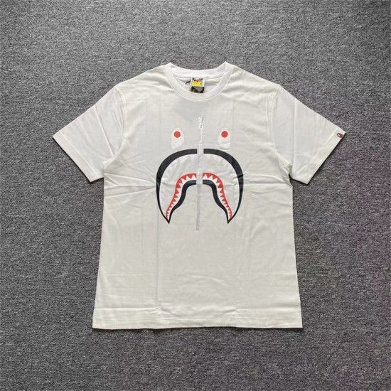 Bape Zipped Shark Print T-Shirt 2 Colors Black White