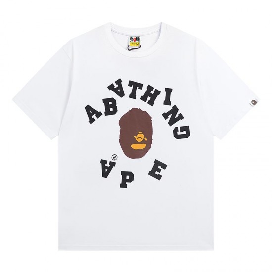 Bape A Bathing Ape Unside Down Logo T-Shirt Black White