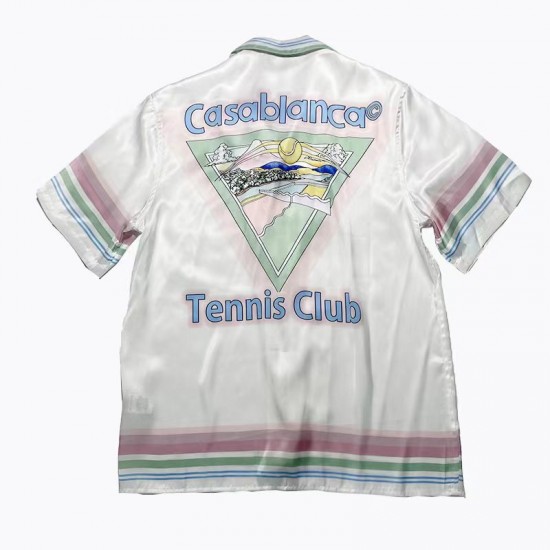 Casablanca Tennis Club Silk Shirt White Men/Women