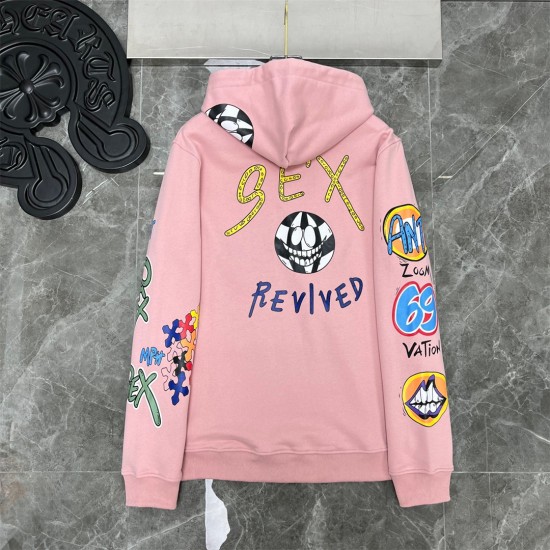 Chrome Hearts 22FW Pink Sex Records Hoodie Pink