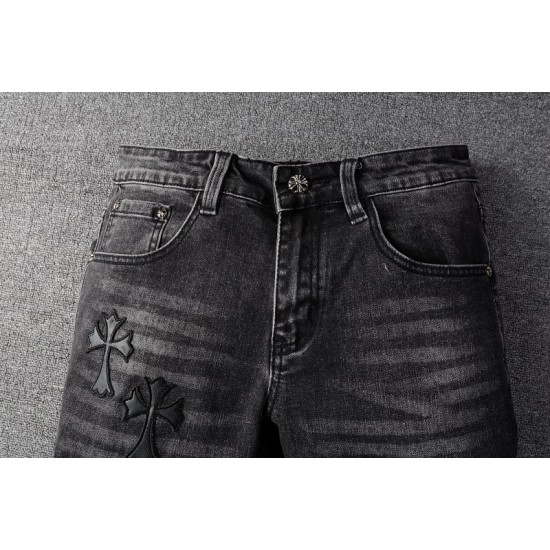 718 chrme hearts jeans pants dark grey