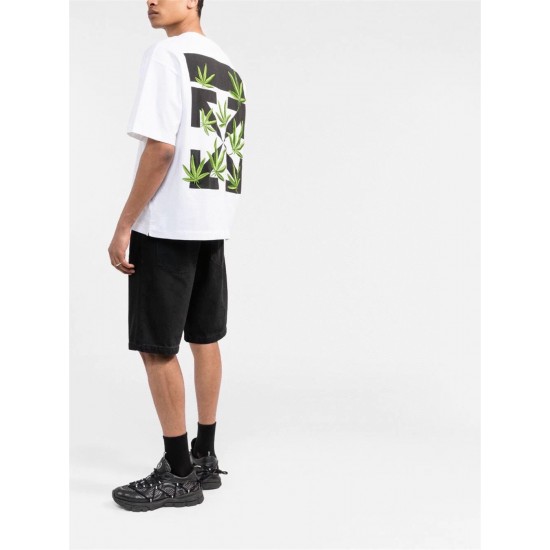 [Best Quality] Off White Leaves Logo T-Shirt 2 Colors