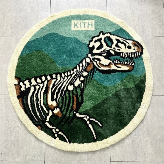 Kith x The American Museum of Natural History Disnosaur Round Rug Green