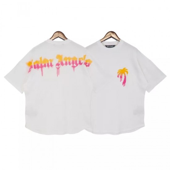 Palm Angels Ink-jet Printed Palm Tree T-shirt White Black