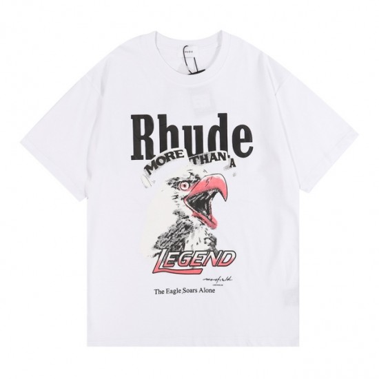 Rhude the Eagle with red beak tee black white