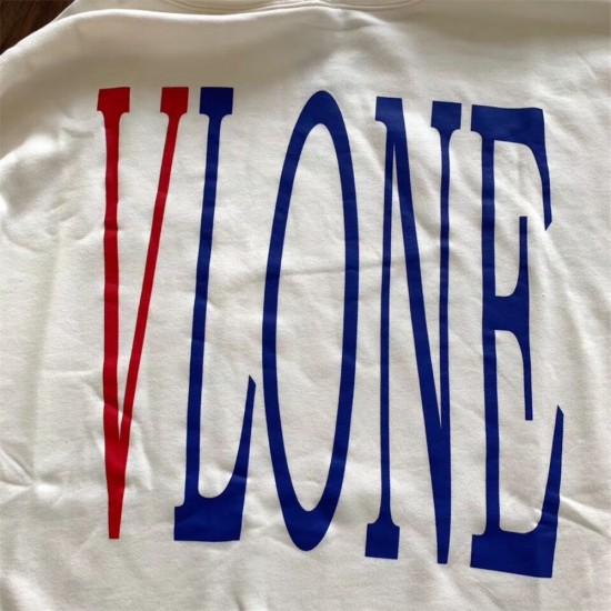 1:1 Version Vlone classic logo hoodie white